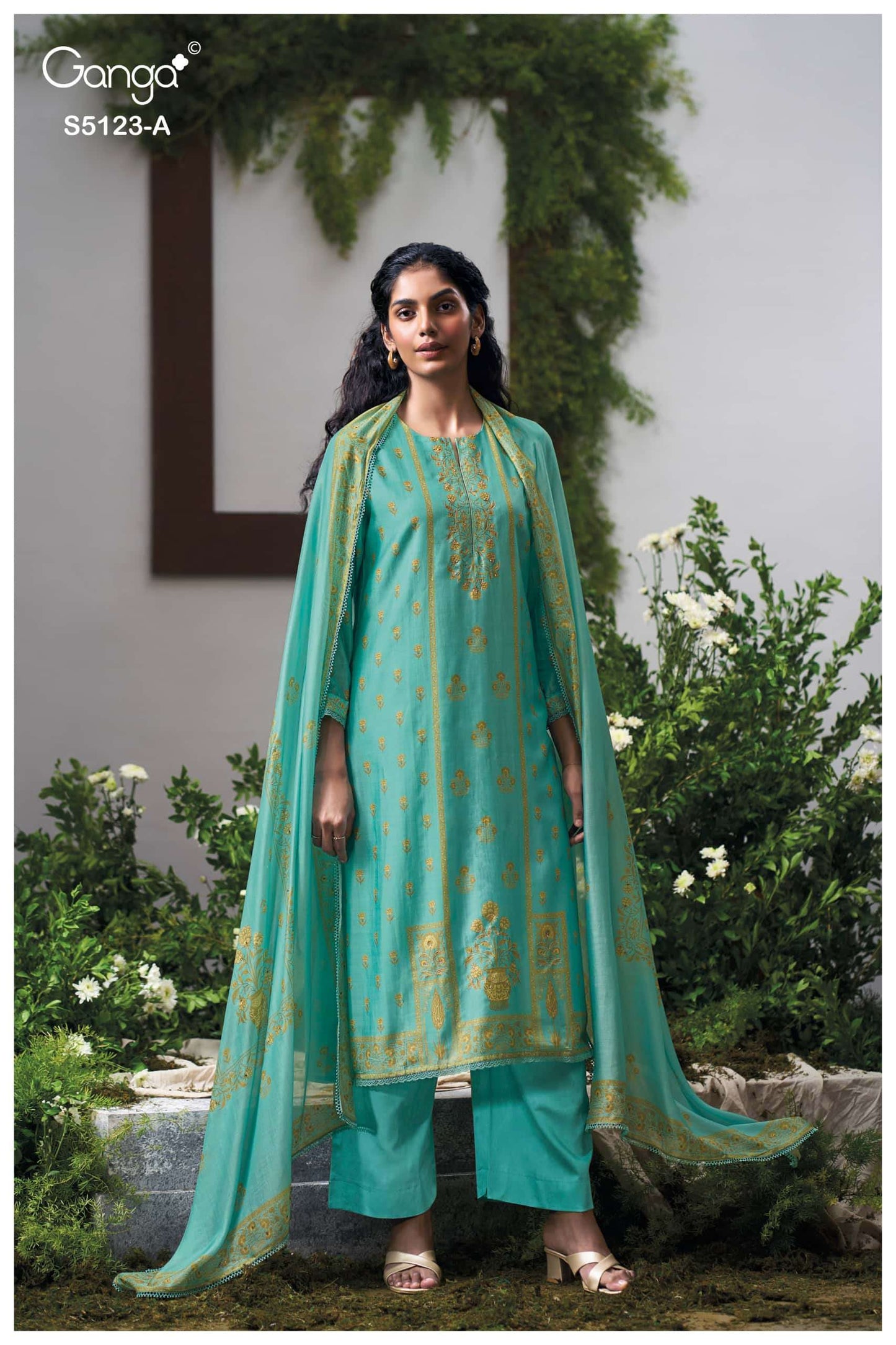 Ganga Fashion Ahsaas 5123 Bemberg Silk Dress Material