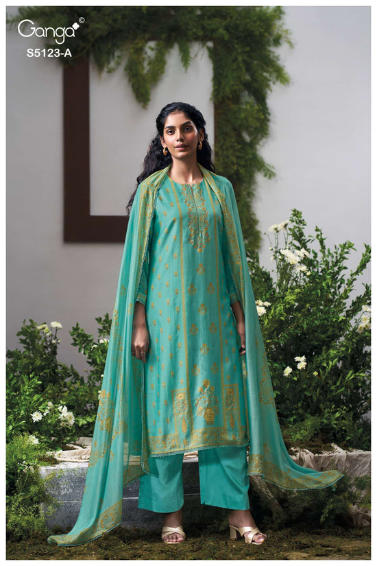 Ganga Fashion Ahsaas 5123 Bemberg Silk Dress Material