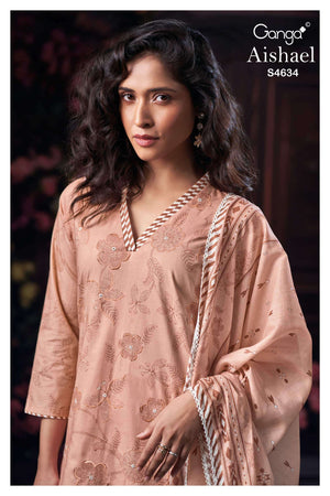 Ganga Fashion Aishael 4634 Dress Material Wholesale Catalogue - Amrah Wholesale