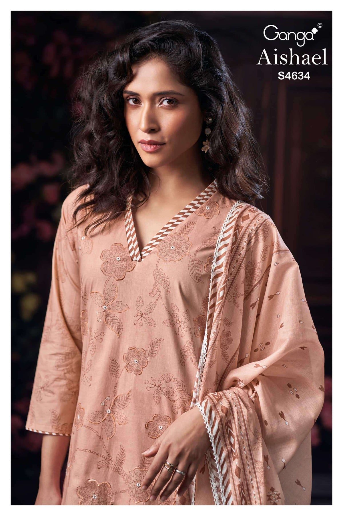 Ganga Fashion Aishael 4634 Dress Material Wholesale Catalogue - Amrah Wholesale