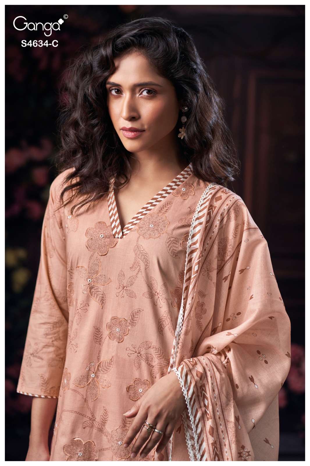 Ganga Fashion Aishael 4634 Dress Material Wholesale Catalogue - Amrah Wholesale