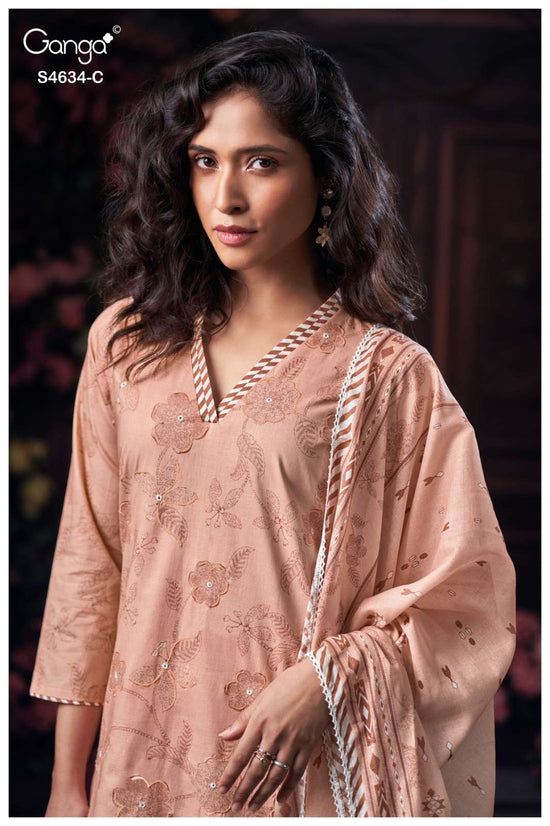 Ganga Fashion Aishael 4634 Dress Material Wholesale Catalogue - Amrah Wholesale
