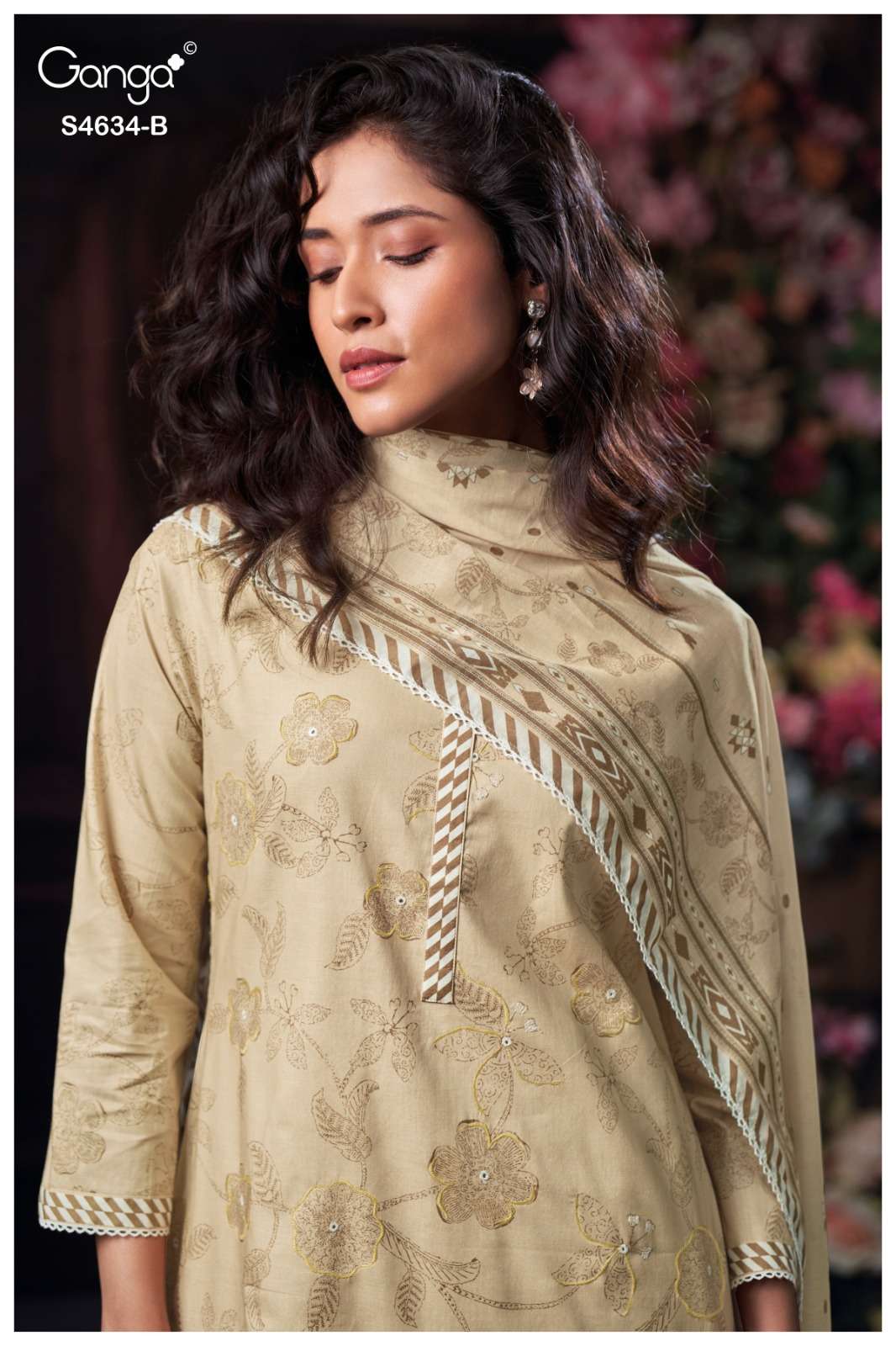 Ganga Fashion Aishael 4634 Dress Material Wholesale Catalogue - Amrah Wholesale