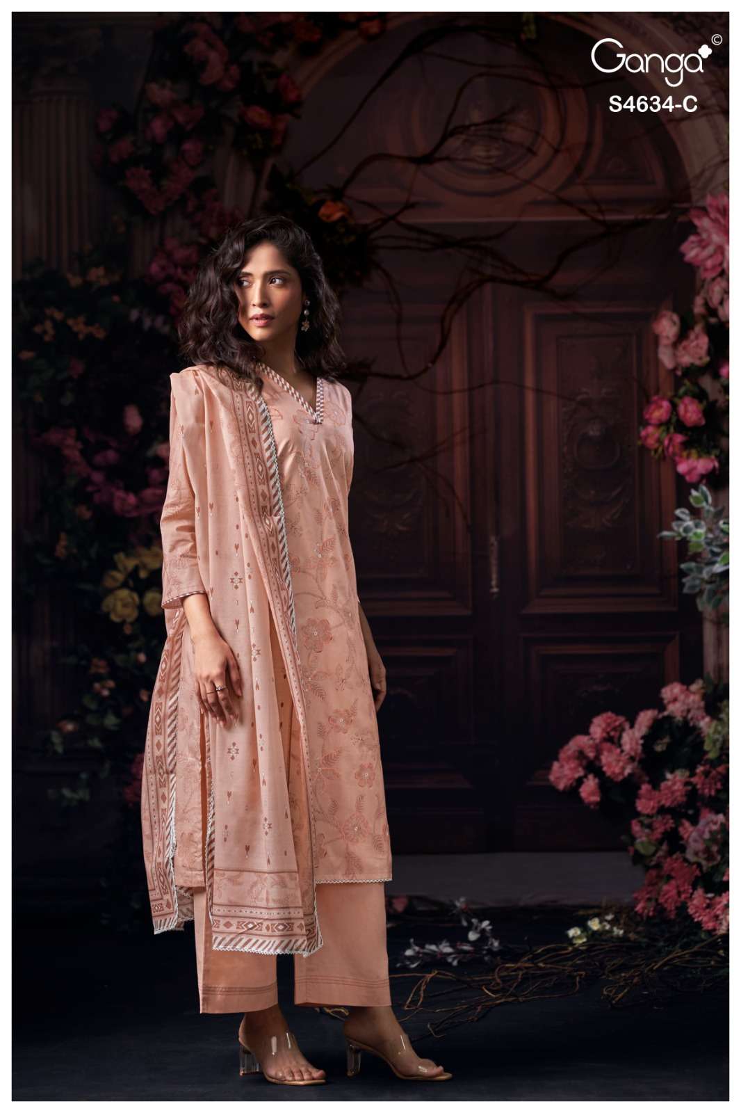 Ganga Fashion Aishael 4634 Dress Material Wholesale Catalogue - Amrah Wholesale
