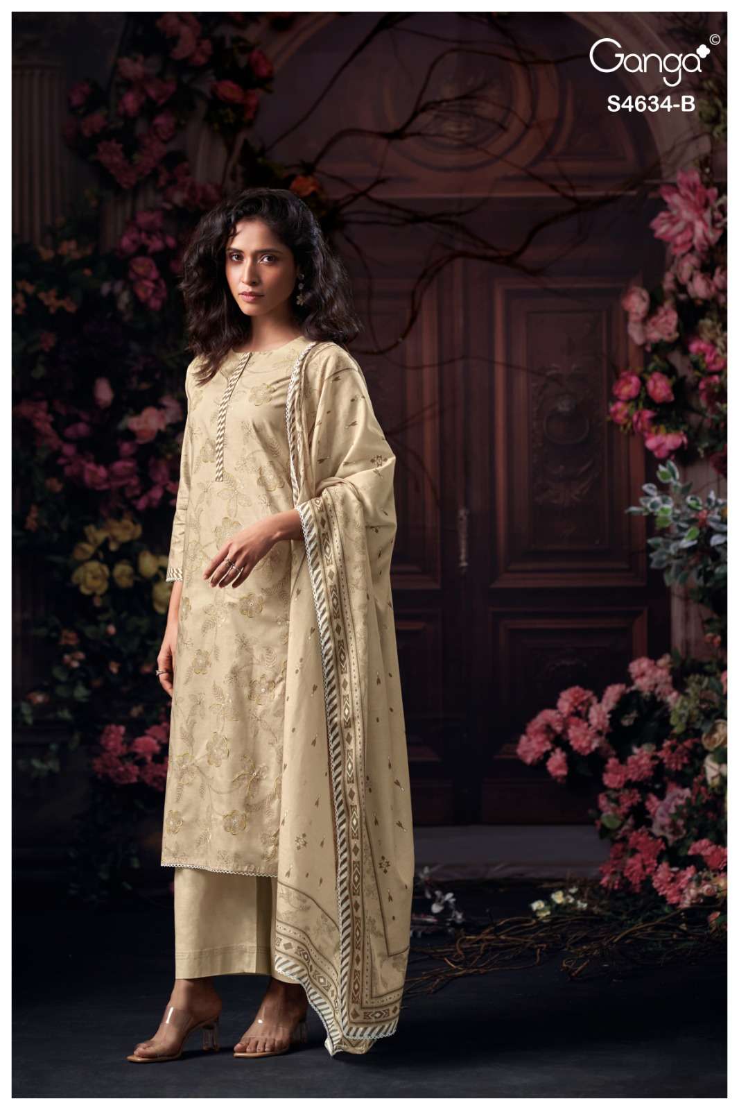 Ganga Fashion Aishael 4634 Dress Material Wholesale Catalogue