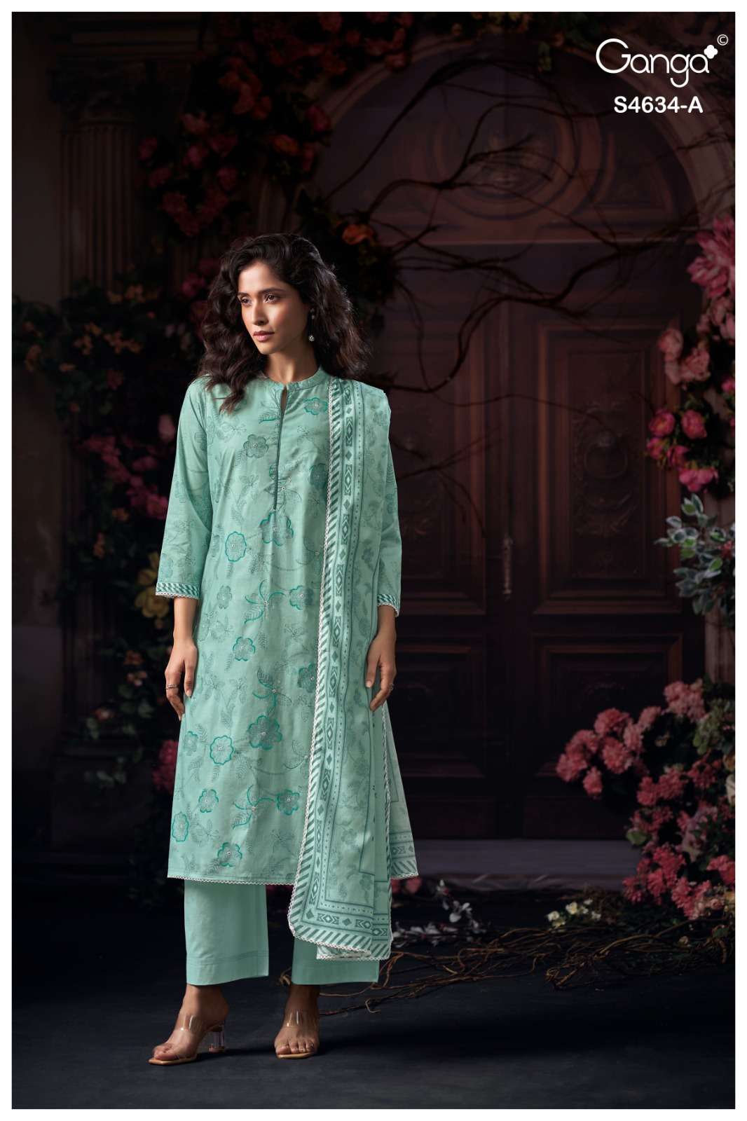 Ganga Fashion Aishael 4634 Dress Material Wholesale Catalogue - Amrah Wholesale