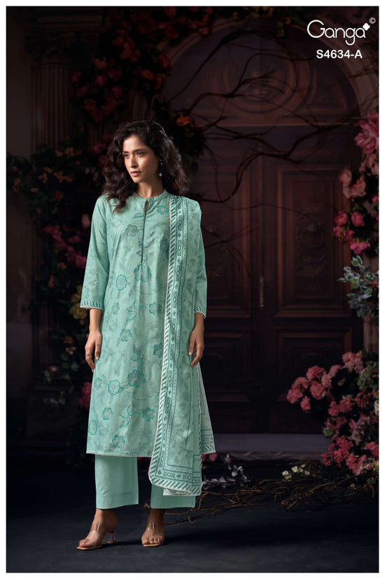 Ganga Fashion Aishael 4634 Dress Material Wholesale Catalogue - Amrah Wholesale