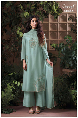 Ganga Fashion Aivoria 4463 Pure Bemberg Silk Dress Material - Amrah Wholesale
