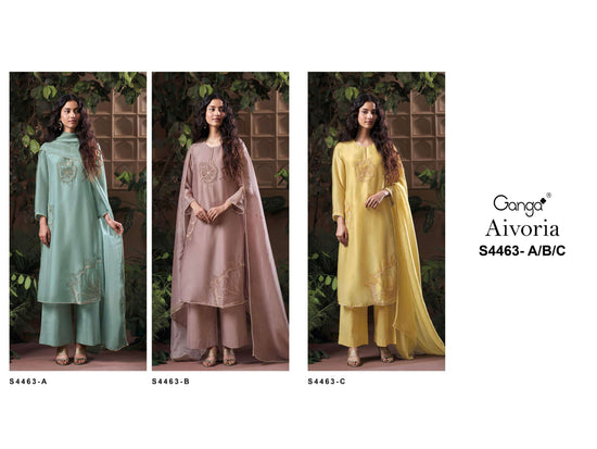 Ganga Fashion Aivoria 4463 Pure Bemberg Silk Dress Material