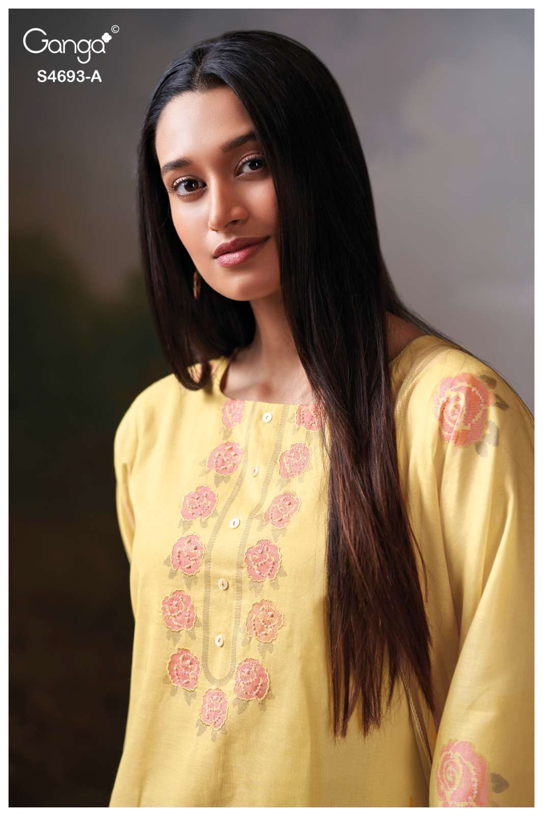 Ganga Fashion Alessia 4693 Premium Organdy Cotton Dress Material - Amrah Wholesale
