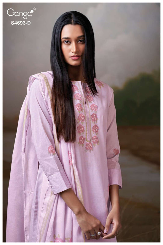 Ganga Fashion Alessia 4693 Premium Organdy Cotton Dress Material - Amrah Wholesale