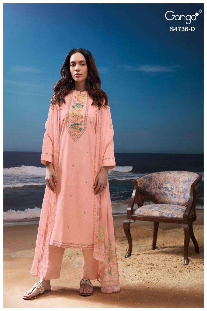 Ganga Fashion Alyara 4736 Premium Cotton Dress Material - Amrah Wholesale