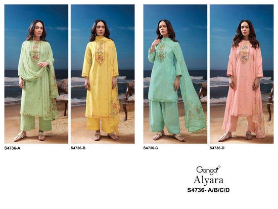 Ganga Fashion Alyara 4736 Premium Cotton Dress Material - Amrah Wholesale