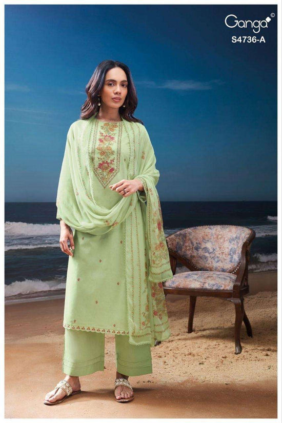 Ganga Fashion Alyara 4736 Premium Cotton Dress Material - Amrah Wholesale