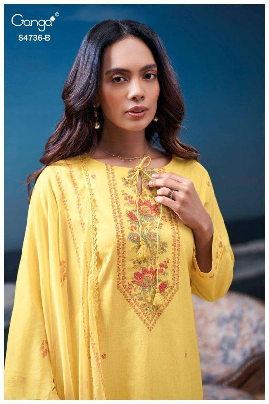 Ganga Fashion Alyara 4736 Premium Cotton Dress Material - Amrah Wholesale