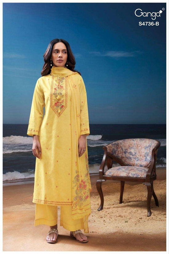 Ganga Fashion Alyara 4736 Premium Cotton Dress Material - Amrah Wholesale