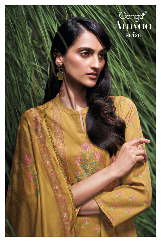 Ganga Fashion Amyaa 5126 Premium Cotton Satin Dress Material