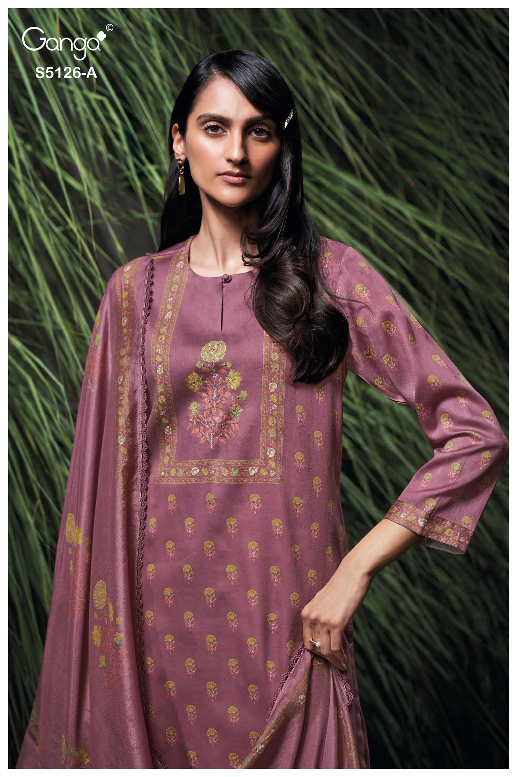 Ganga Fashion Amyaa 5126 Premium Cotton Satin Dress Material
