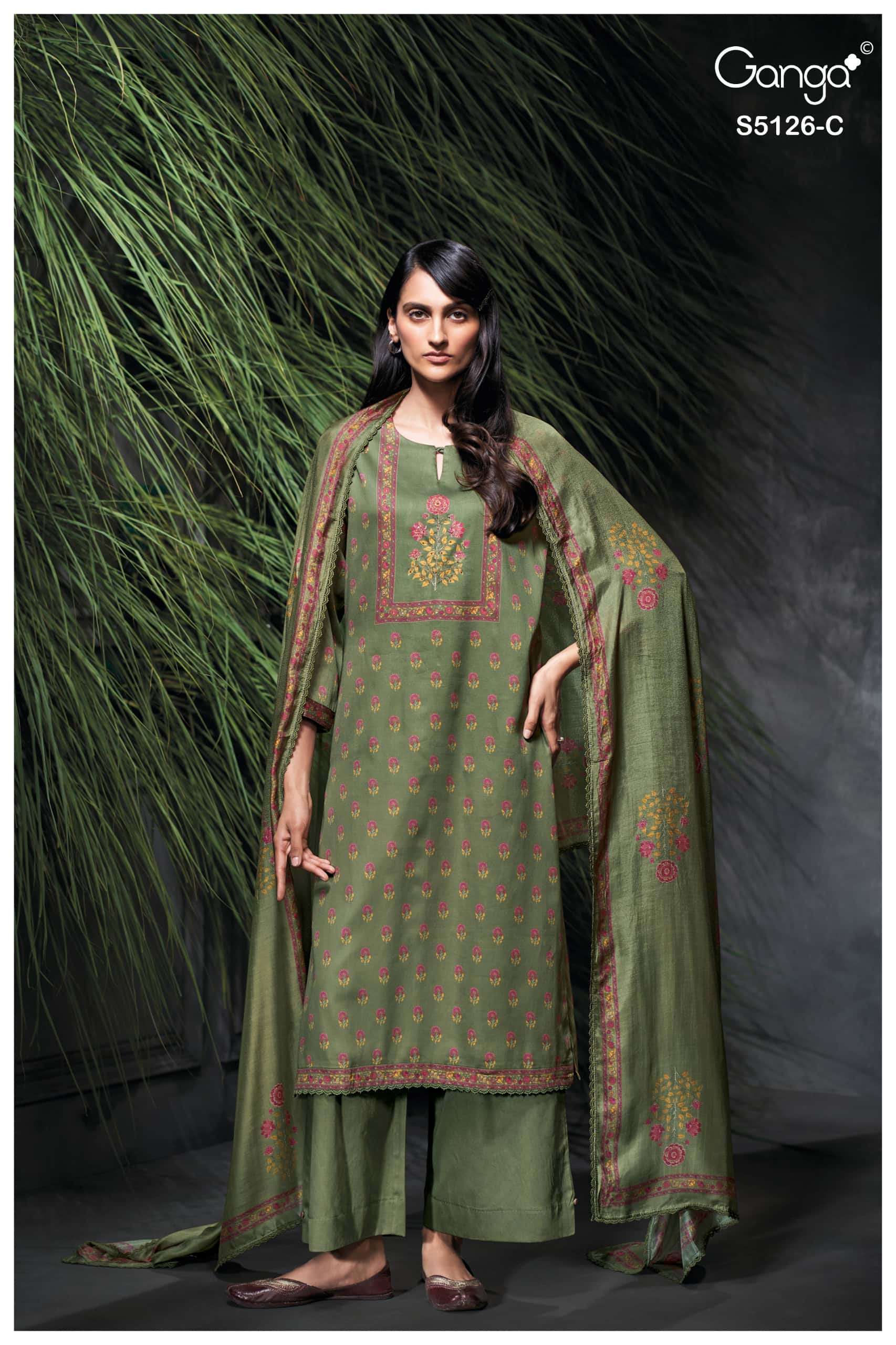 Ganga Fashion Amyaa 5126 Premium Cotton Satin Dress Material