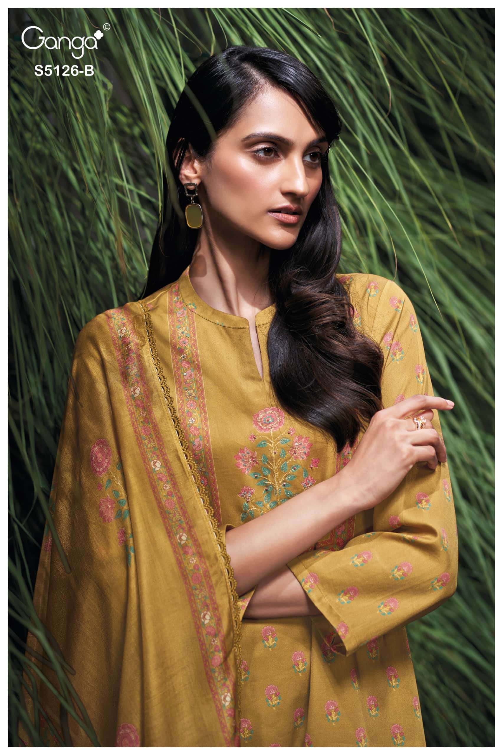 Ganga Fashion Amyaa 5126 Premium Cotton Satin Dress Material