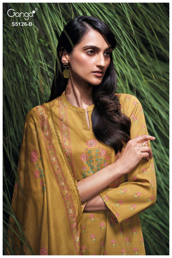 Ganga Fashion Amyaa 5126 Premium Cotton Satin Dress Material