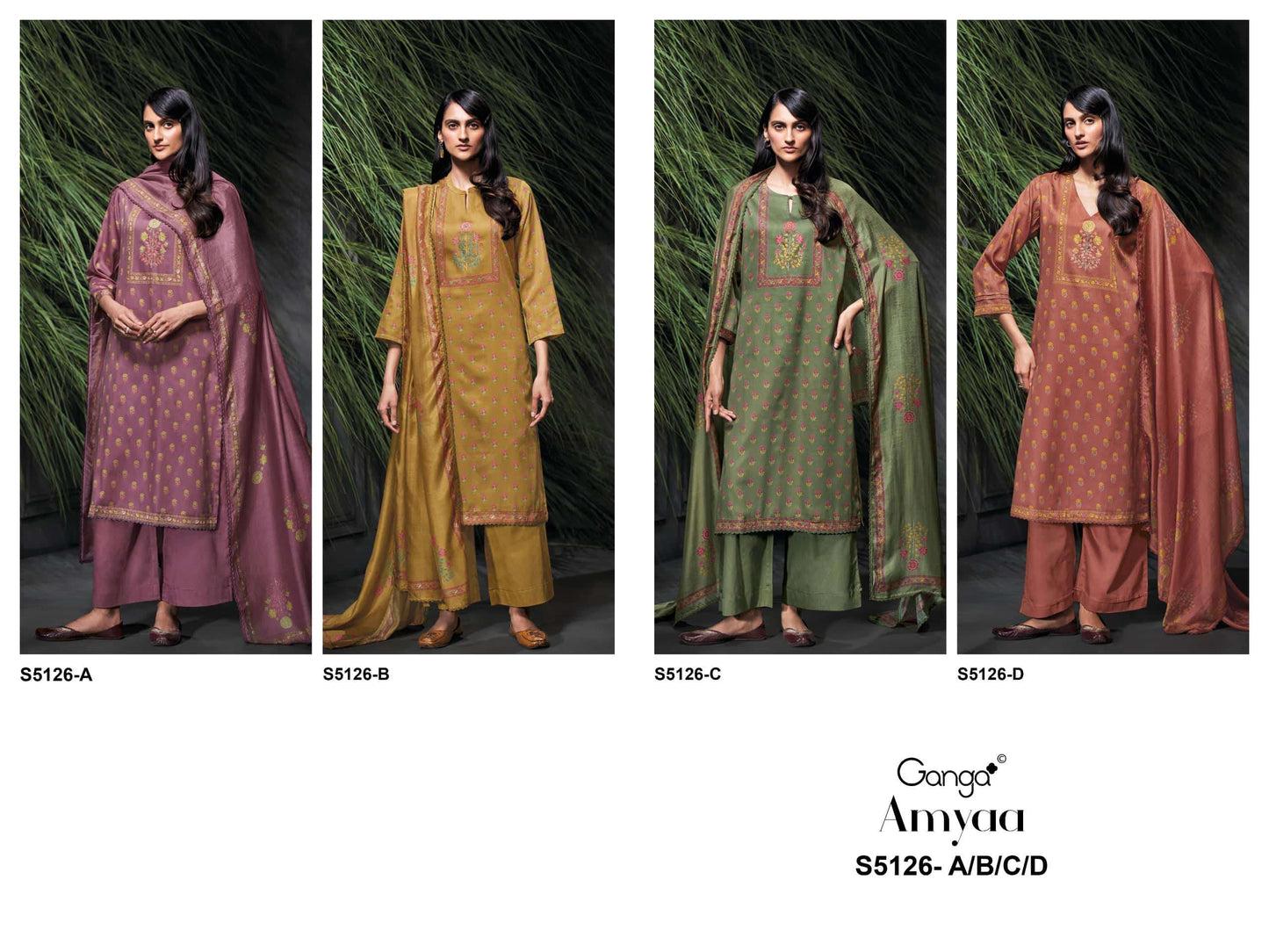 Ganga Fashion Amyaa 5126 Premium Cotton Satin Dress Material