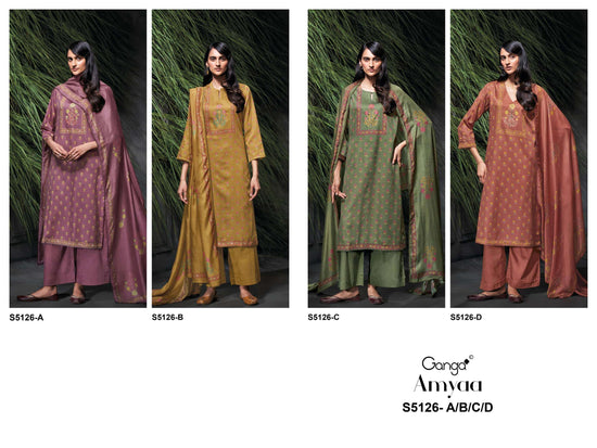 Ganga Fashion Amyaa 5126 Premium Cotton Satin Dress Material