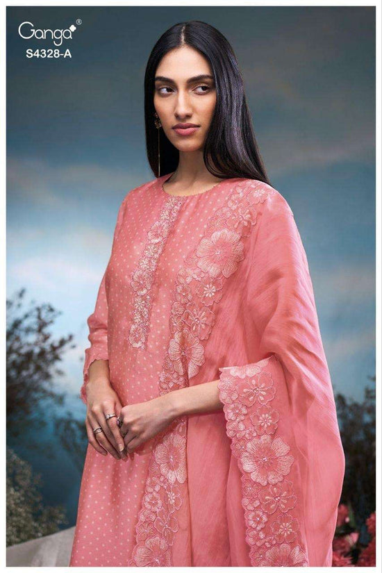 Ganga Fashion Aneaa 4328 Pure Bemberg Silk Dress Material - Amrah Wholesale