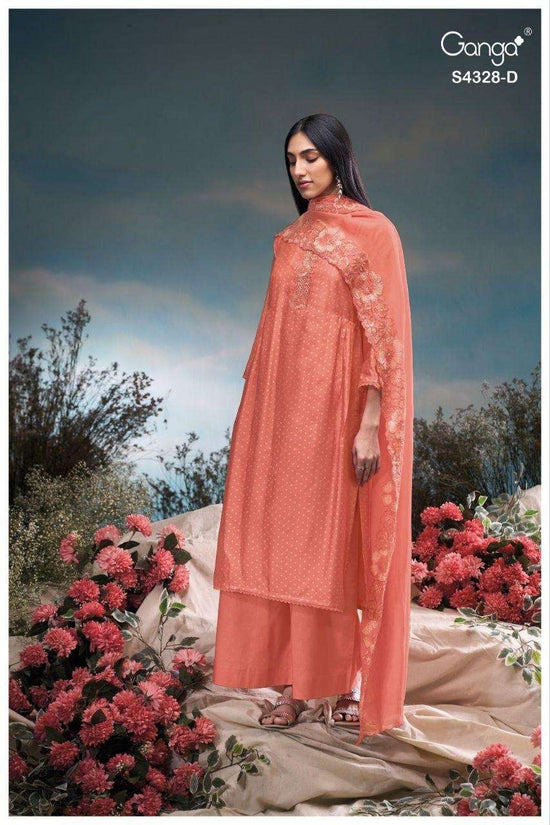 Ganga Fashion Aneaa 4328 Pure Bemberg Silk Dress Material - Amrah Wholesale