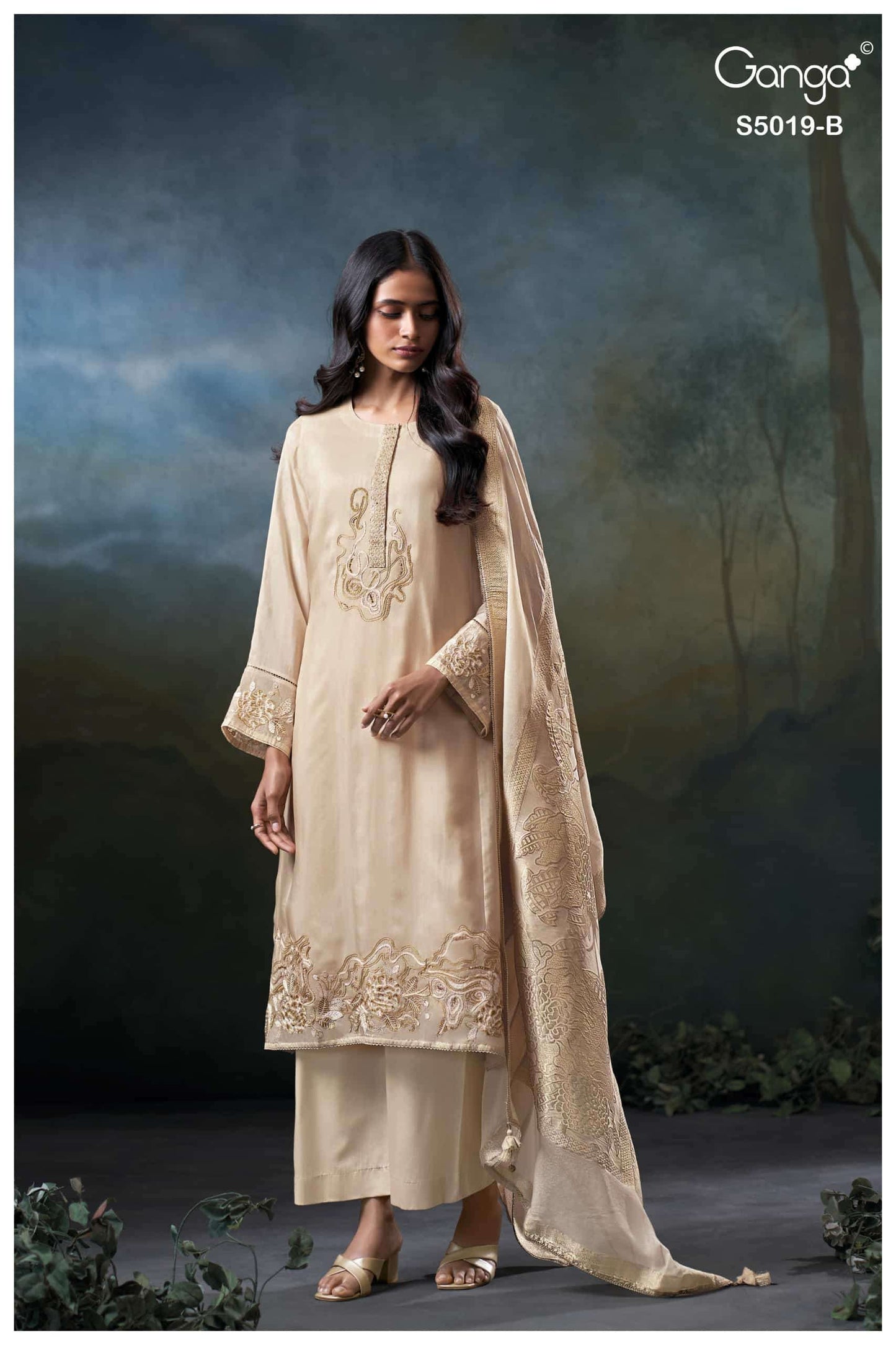 Ganga Fashion Anshika 5019 Premium Pure Bemberg Silk Dress Material
