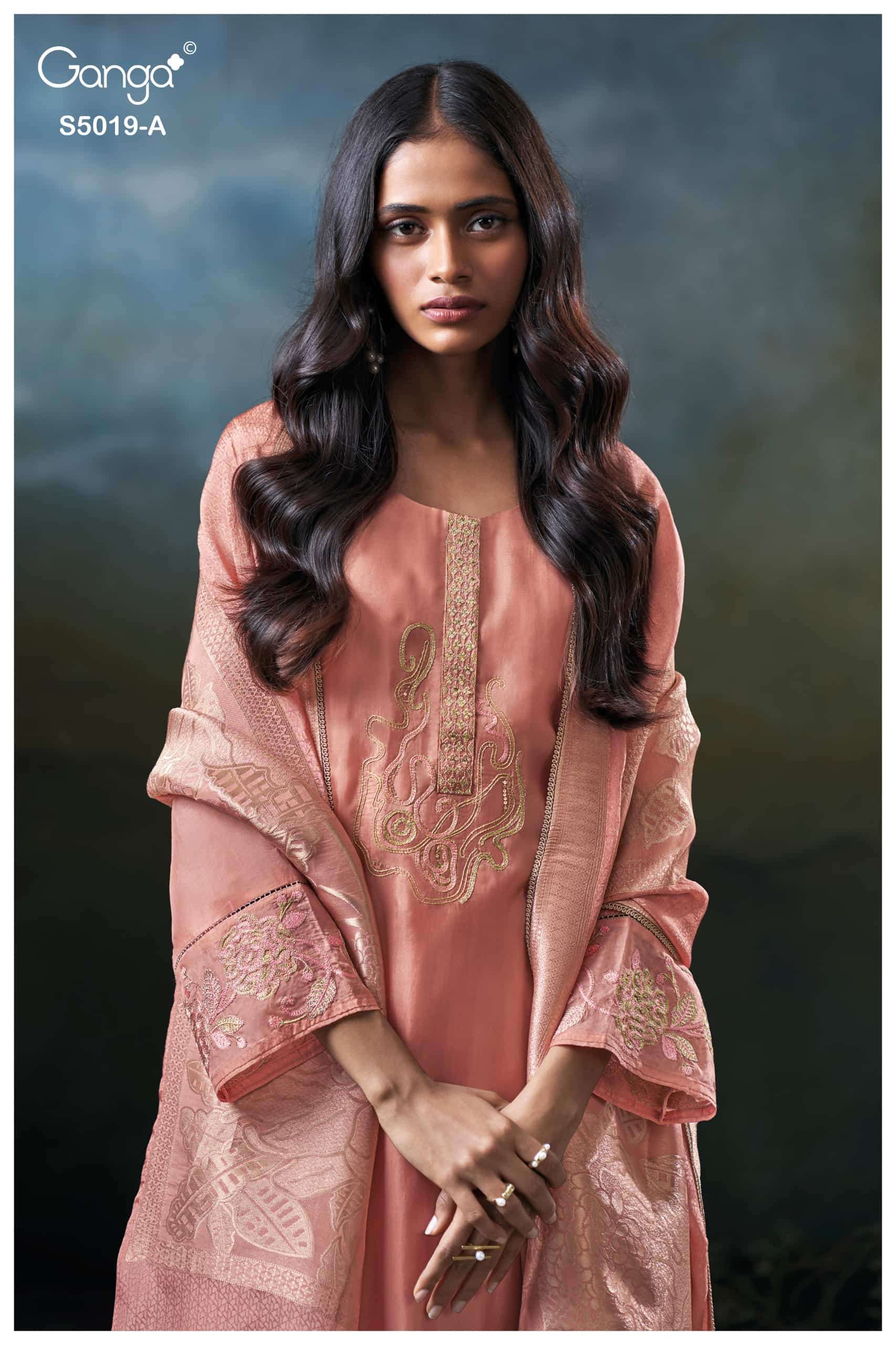 Ganga Fashion Anshika 5019 Premium Pure Bemberg Silk Dress Material