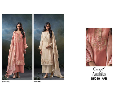 Ganga Fashion Anshika 5019 Premium Pure Bemberg Silk Dress Material