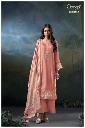 Ganga Fashion Anshika 5019 Premium Pure Bemberg Silk Dress Material - Amrah Wholesale
