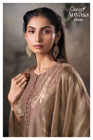 Ganga Fashion Anyasa 5206 Bemberg Silk Unstitched Dress Material