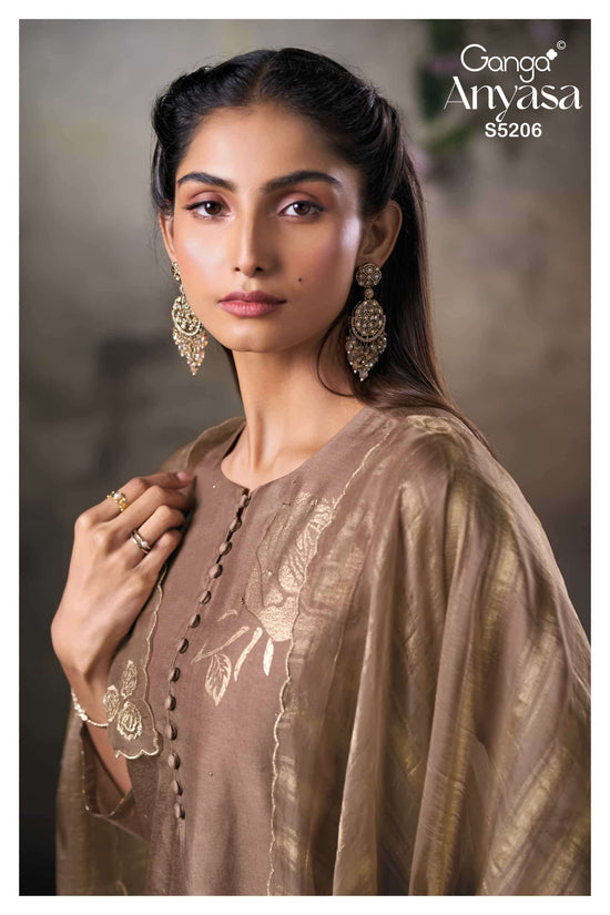 Ganga Fashion Anyasa 5206 Bemberg Silk Unstitched Dress Material