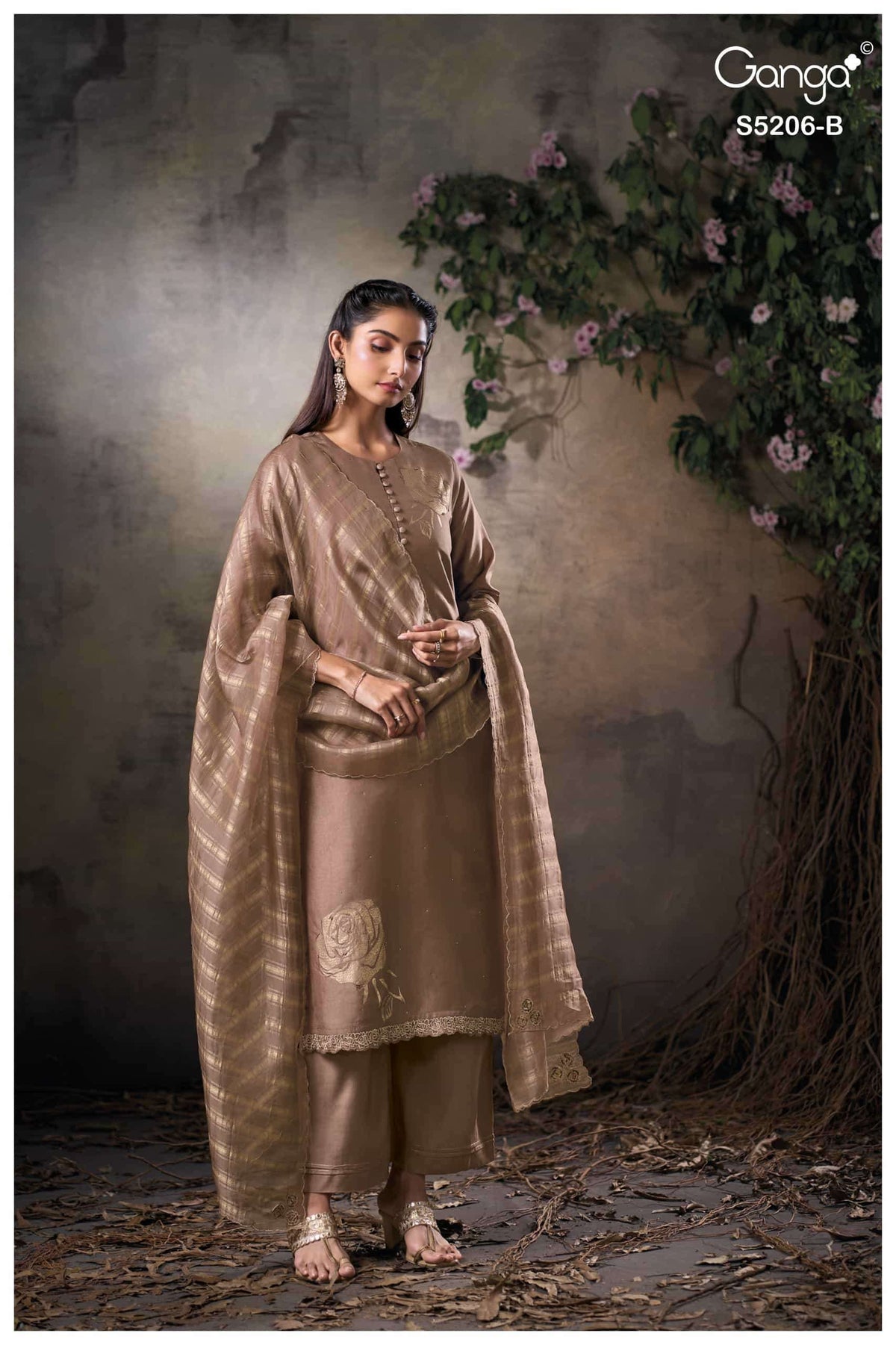 Ganga Fashion Anyasa 5206 Bemberg Silk Unstitched Dress Material