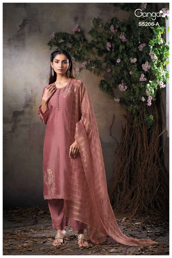 Ganga Fashion Anyasa 5206 Bemberg Silk Unstitched Dress Material