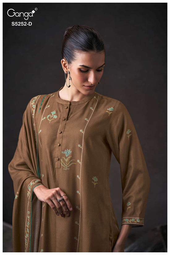 Ganga Fashion Ariana 5252 Pure Wool Pashmina Dress Material