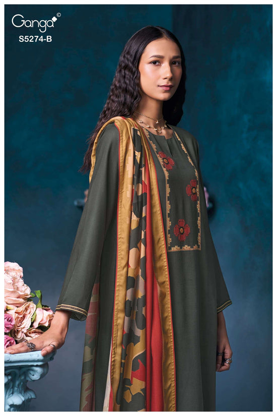 Ganga Fashion Artemis 5274 Wool Pashmina Dress Material