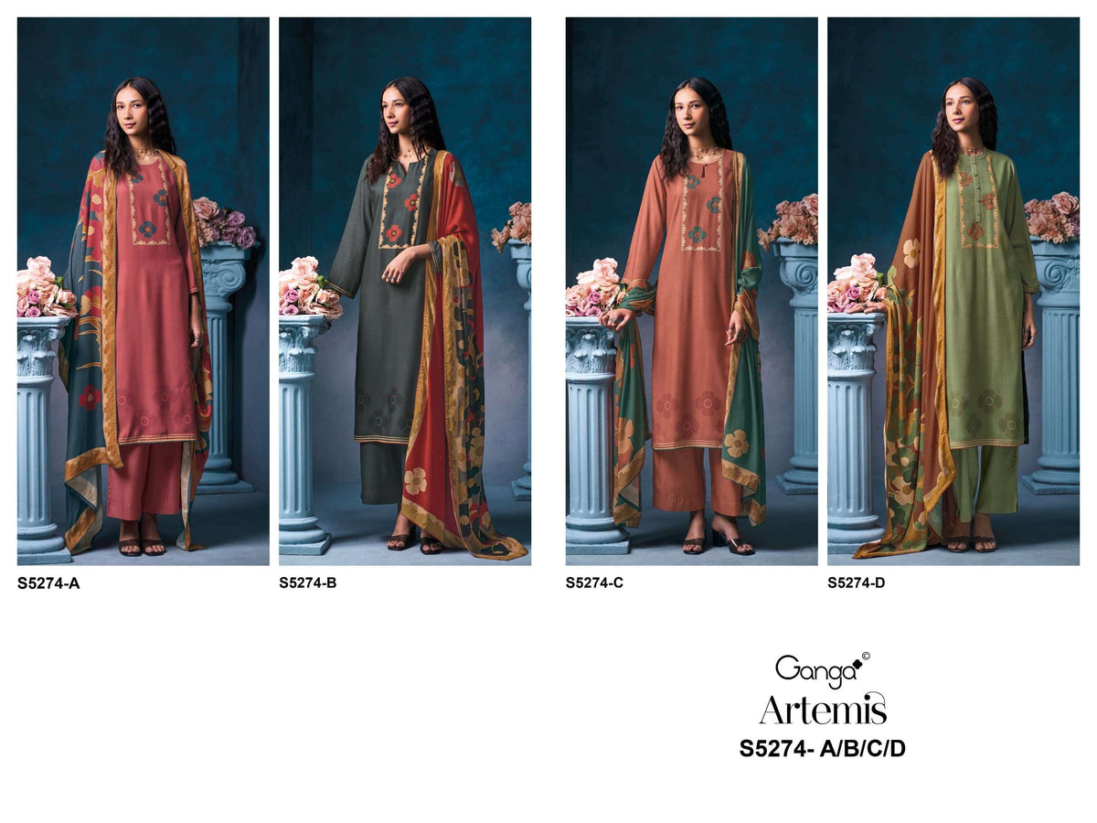 Ganga Fashion Artemis 5274 Wool Pashmina Dress Material