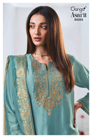 Ganga Fashion Asarit 5203 Pure Russian Silk Dress Material