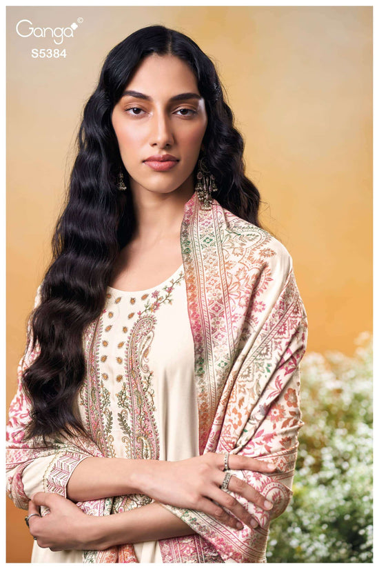 Ganga Fashion Avalin 5384 Pure Wool Pashmina Salwar Kameez