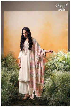 Ganga Fashion Avalin 5384 Pure Wool Pashmina Salwar Kameez