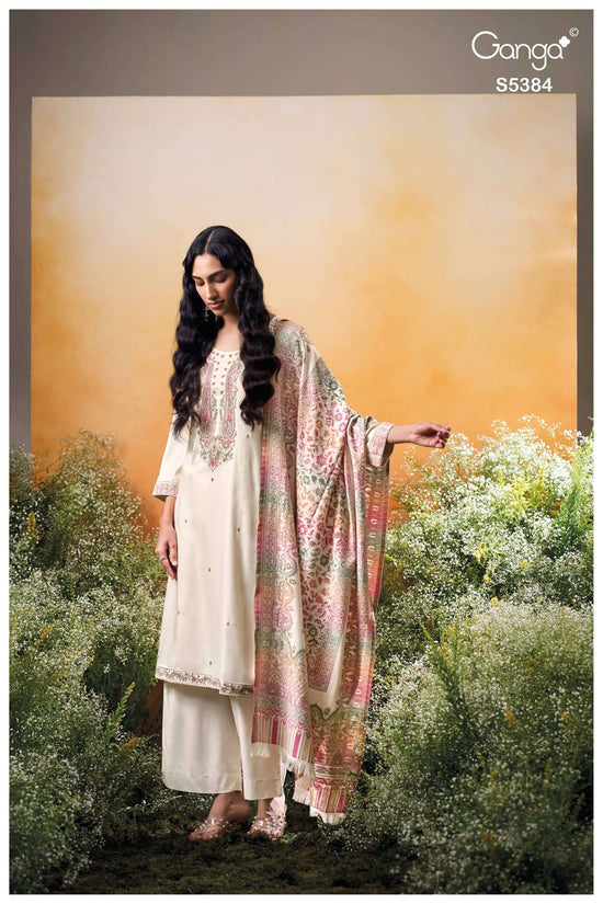Ganga Fashion Avalin 5384 Pure Wool Pashmina Salwar Kameez