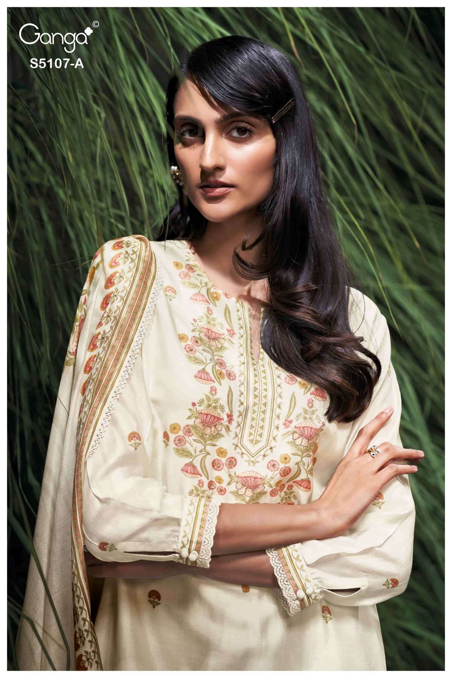 Ganga Fashion Avelia 5107 Pure Bemberg Silk Dress Material