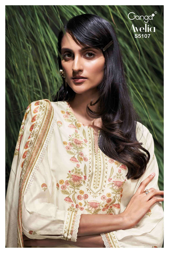 Ganga Fashion Avelia 5107 Pure Bemberg Silk Dress Material