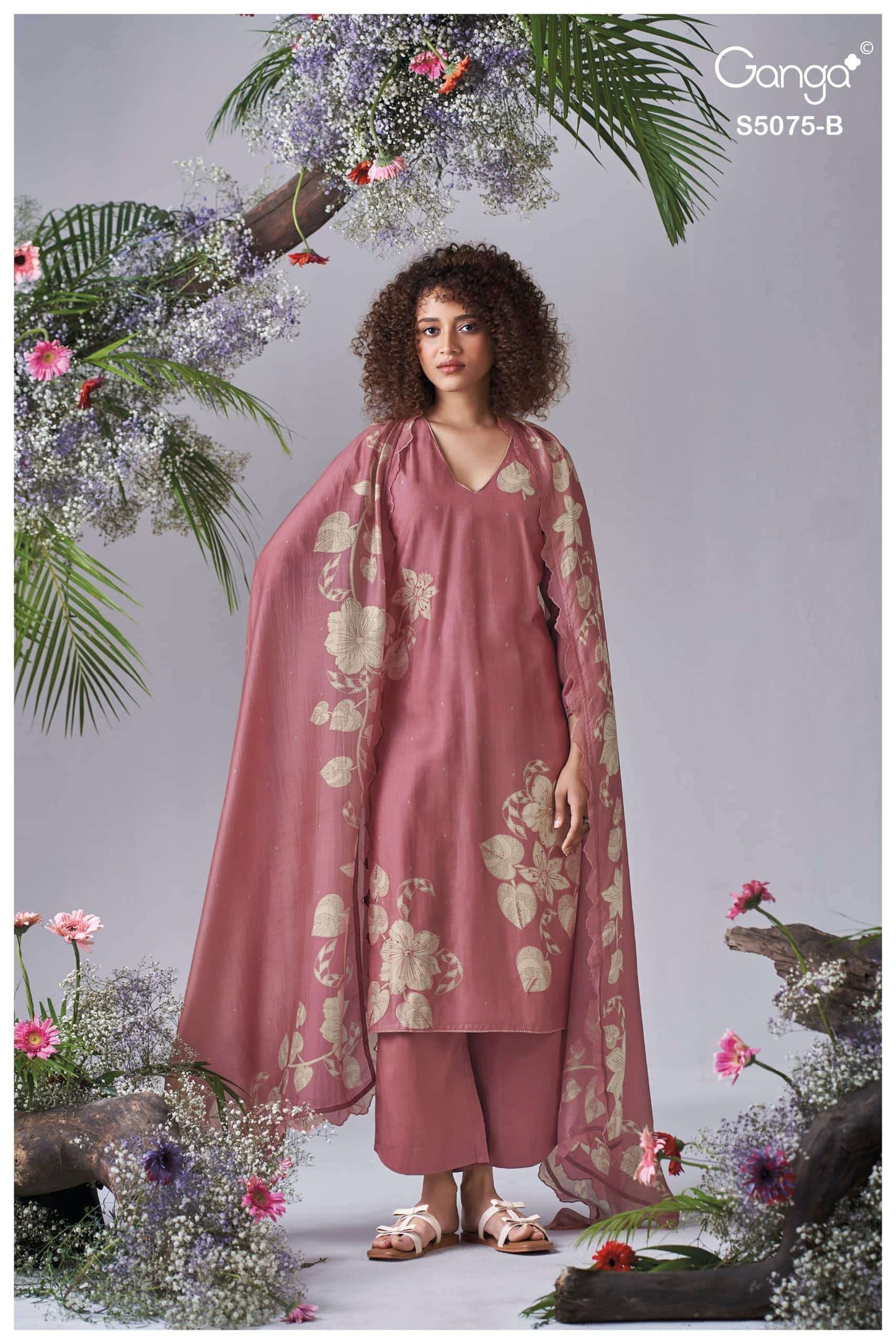 Ganga Fashion Avena 5075 Pure Bemberg Silk Dress Material