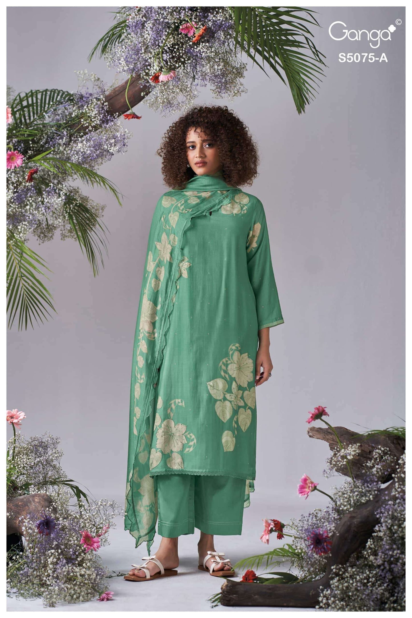 Ganga Fashion Avena 5075 Pure Bemberg Silk Dress Material