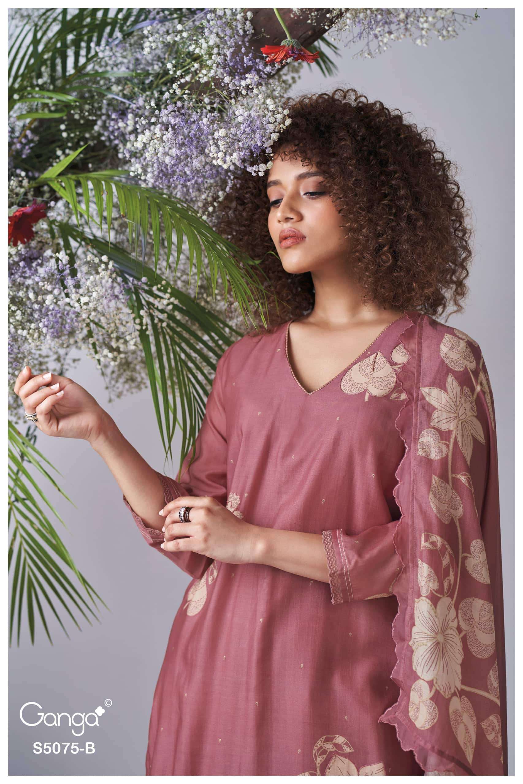 Ganga Fashion Avena 5075 Pure Bemberg Silk Dress Material