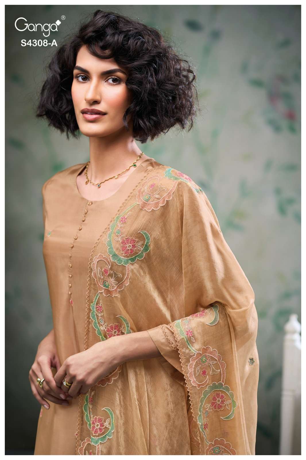 Ganga Fashion Aviya 4308 Pure Bemberg Habutai Silk Designer Dress Material